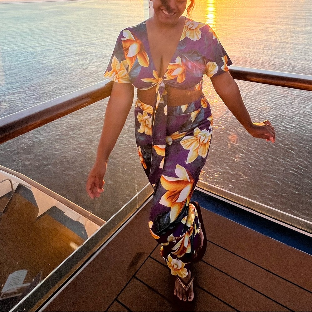 Vibrant Floral Two-Piece Set